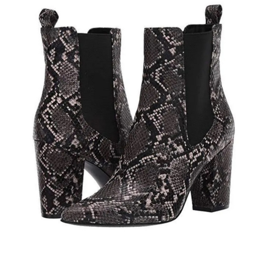 STEVE MADDEN SUBTLE GREY SNAKE BOOTIES